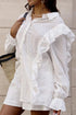 'Avonlace' Collared Neck Top and Shorts Set - Celes Fashion